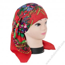 S 382 Забрадка с ламе за народни танци в червено