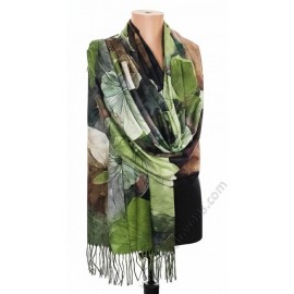 S 25231-1 Луксозен кашмирен шал с принт "Акварелни Цветя"