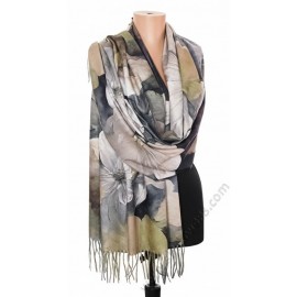S 25231-4 Дамски кашмирен шал "Мистична Градина" - флорални мотиви
