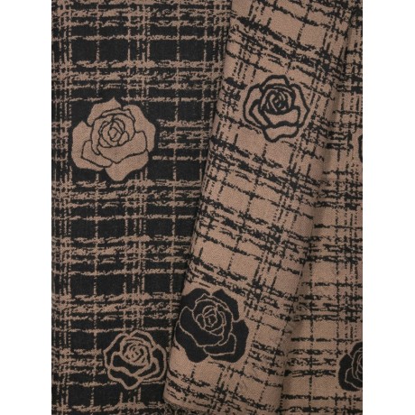 S 1505 Кашмирен шал с две лица в кафяво и черно