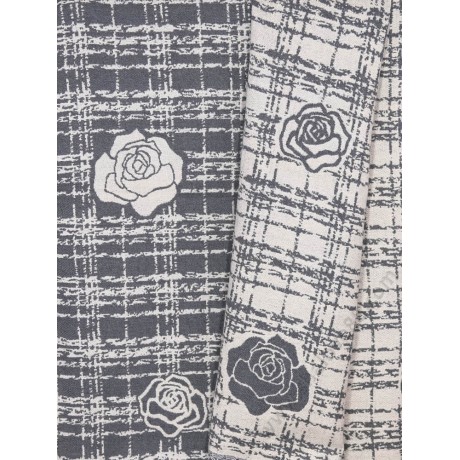 S 1505 Кашмирен шал с две лица в светлосиво и екрю