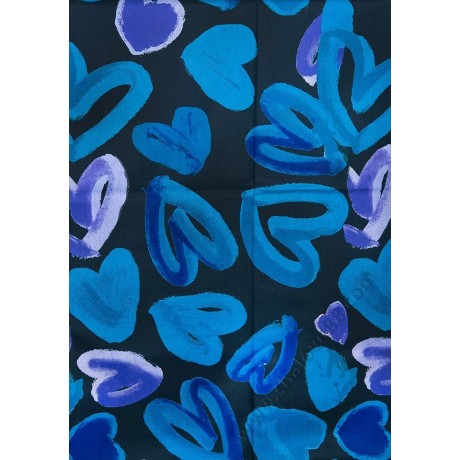 S 2510 Кралскосин кашмирен шал с рисувани сърца